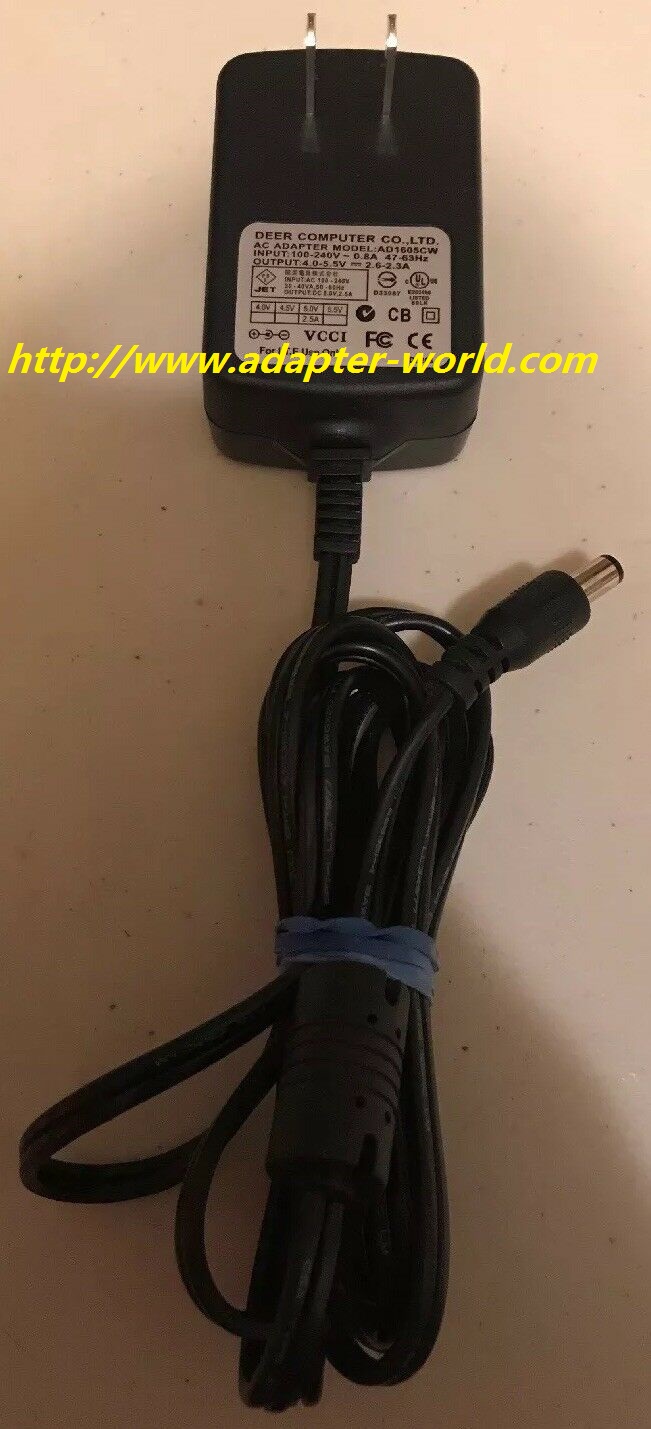 *100% Brand NEW* DEER COMPUTER Co. AD-1605CW AC Adapter Power Charger 100-240V 47-63HZ 3W 4 -5.5V Free shippin - Click Image to Close